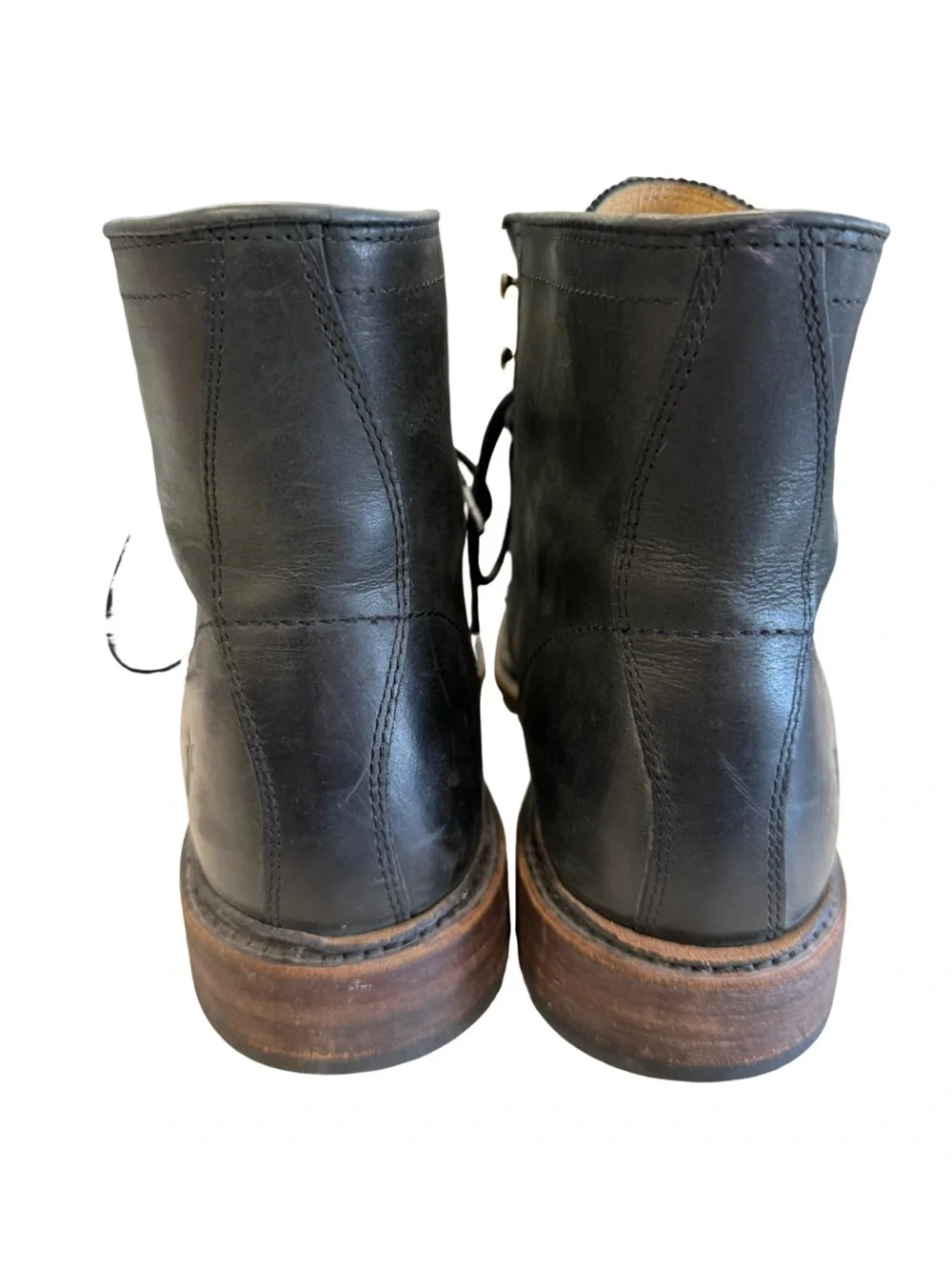Frye James Lace Up Mens Black Leather Lace Up Casual Dress Boots Size 9.5 D